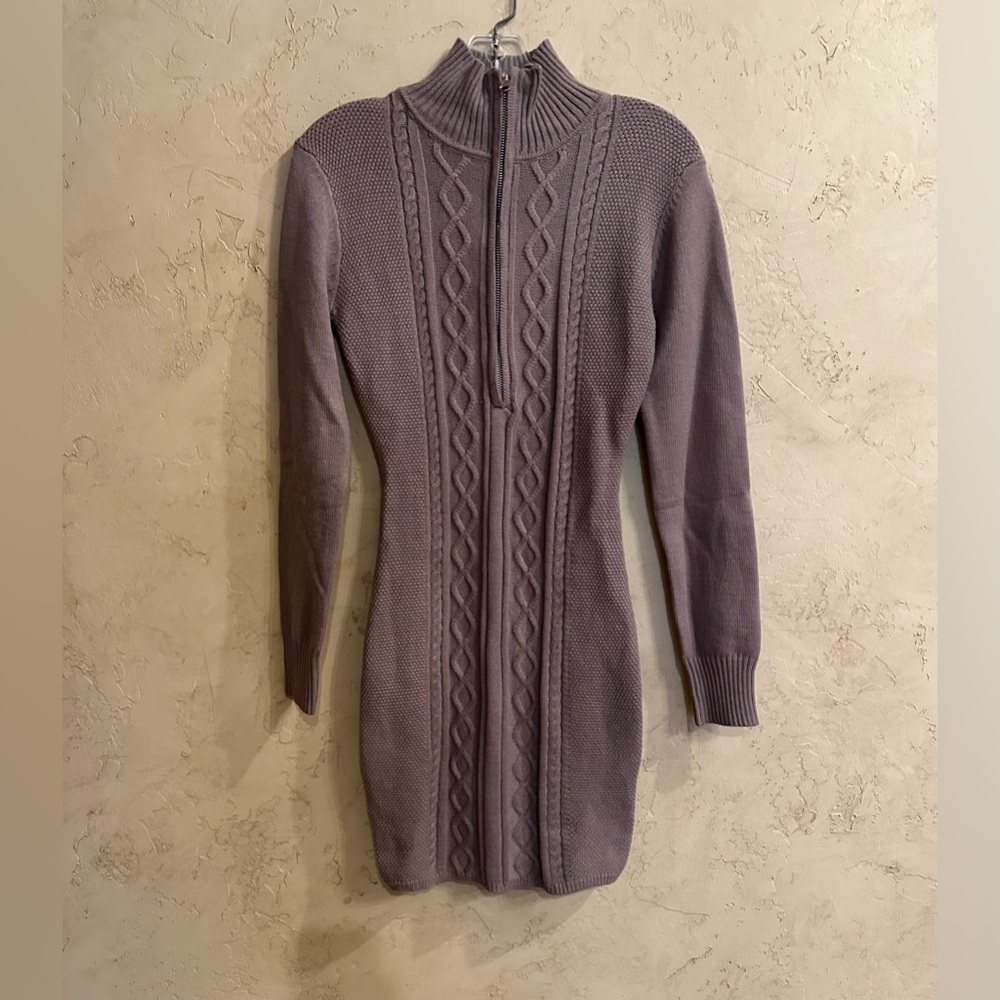 NWOT Soft and Stretchy Brown Cable Knit Sweater Dress